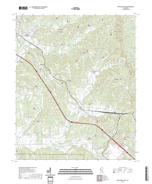 US Topo 7.5-minute map for New Albany East MS