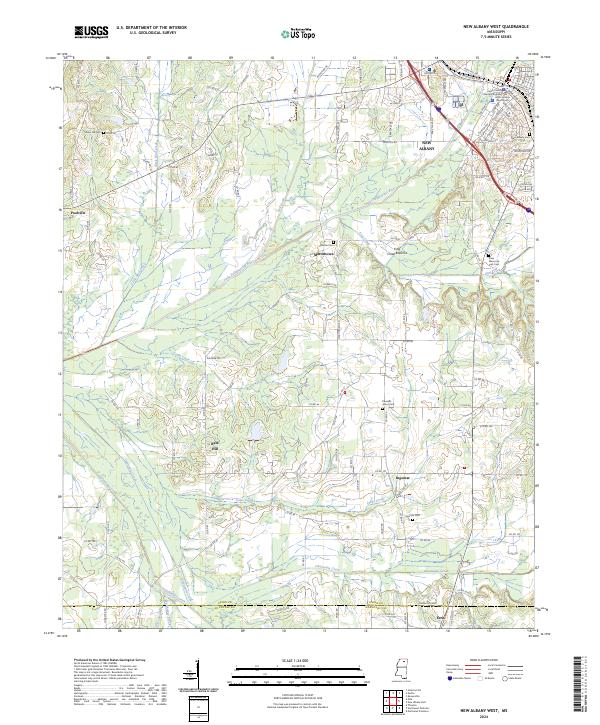 US Topo 7.5-minute map for New Albany West MS