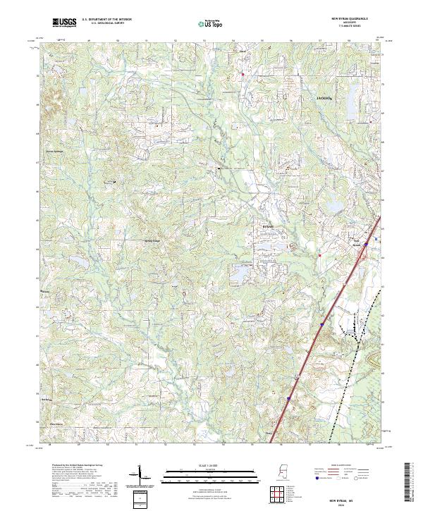 US Topo 7.5-minute map for New Byram MS