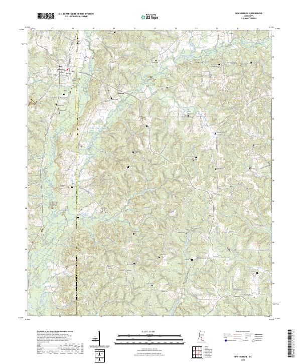 US Topo 7.5-minute map for New Hebron MS