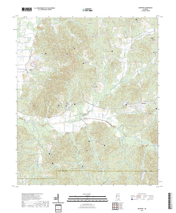 US Topo 7.5-minute map for Newport MS