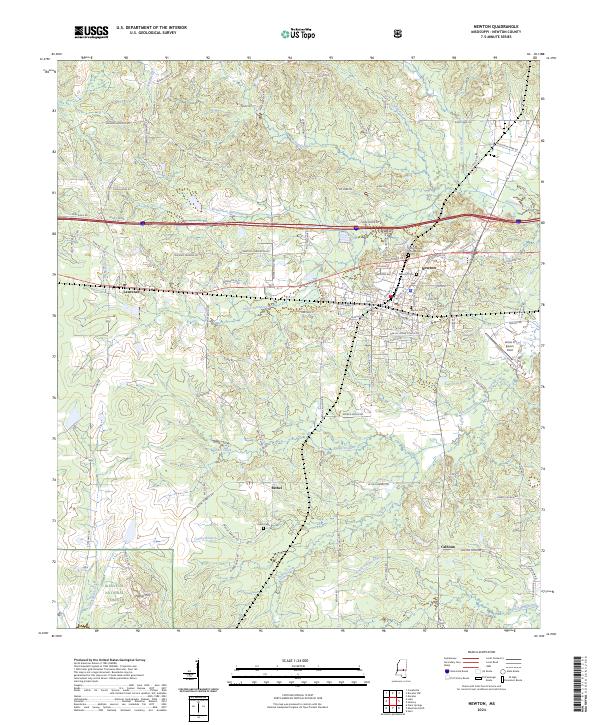 US Topo 7.5-minute map for Newton MS