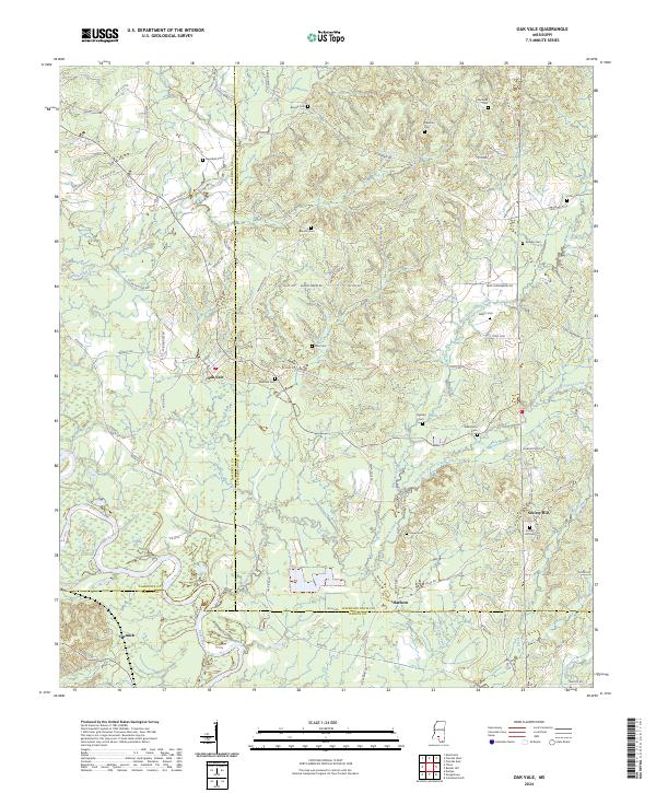 US Topo 7.5-minute map for Oak Vale MS