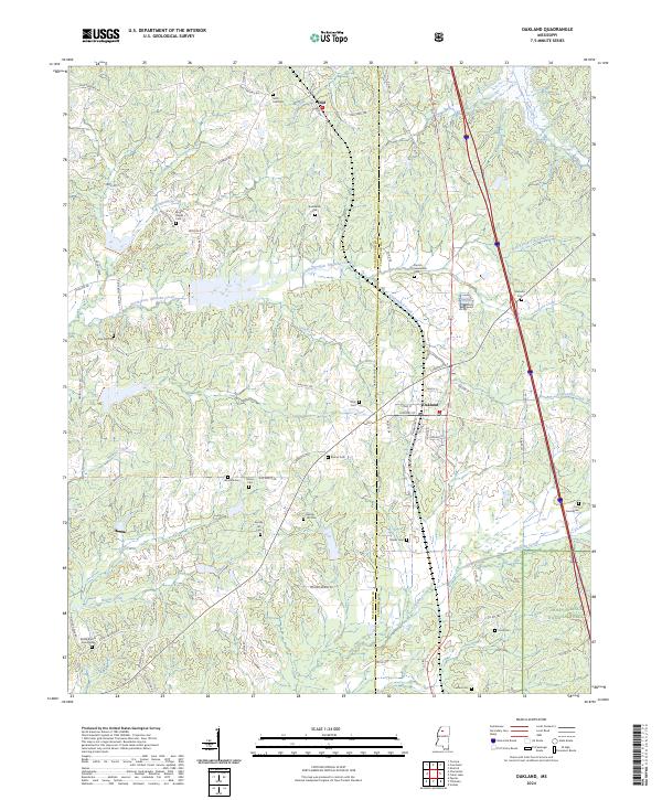US Topo 7.5-minute map for Oakland MS