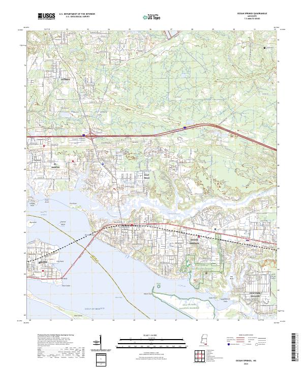 US Topo 7.5-minute map for Ocean Springs MS