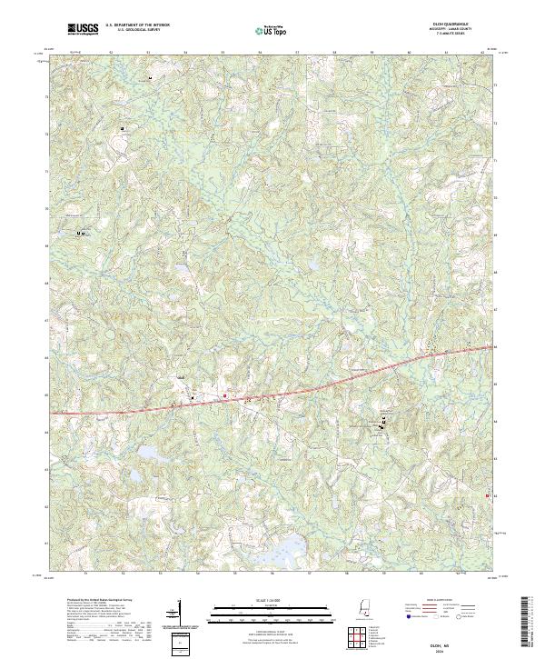 US Topo 7.5-minute map for Oloh MS