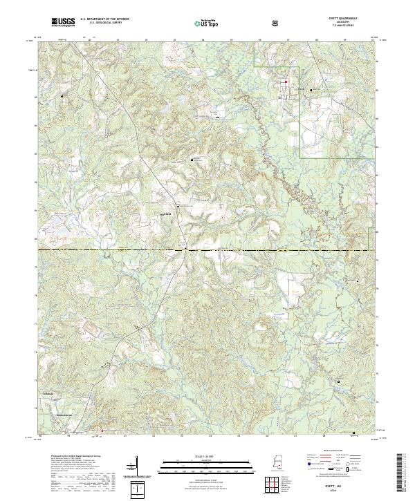 US Topo 7.5-minute map for Ovett MS