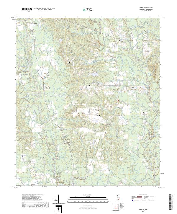 US Topo 7.5-minute map for Ovett SE MS