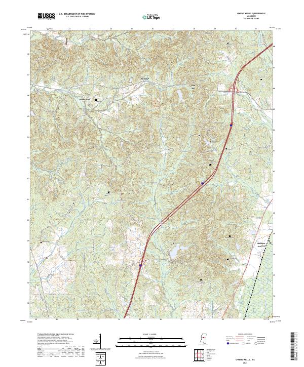 US Topo 7.5-minute map for Owens Wells MS