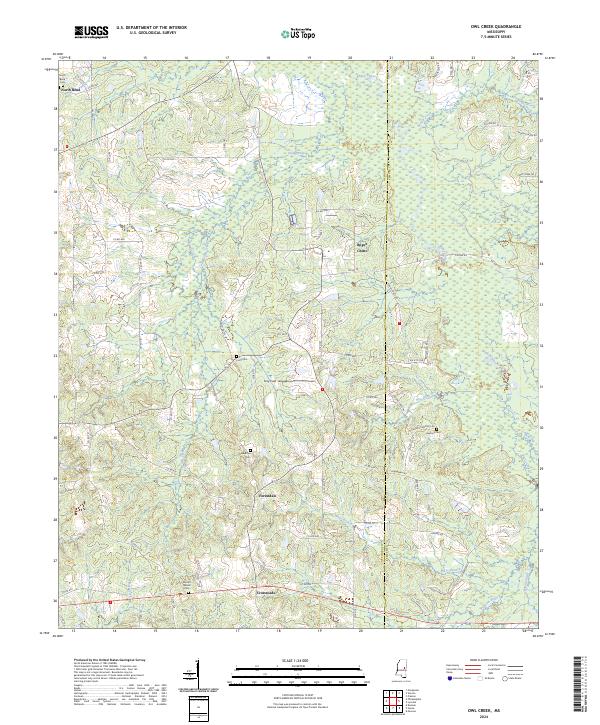 US Topo 7.5-minute map for Owl Creek MS