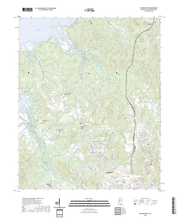 US Topo 7.5-minute map for Oxford North MS