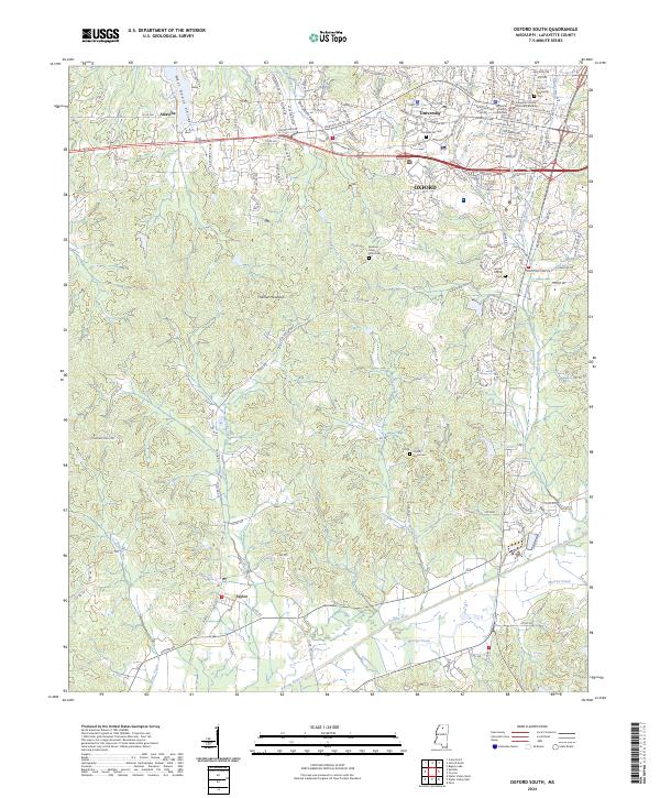 US Topo 7.5-minute map for Oxford South MS