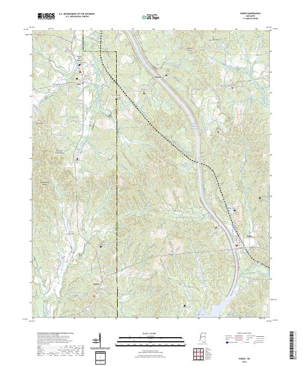 US Topo 7.5-minute map for Paden MS