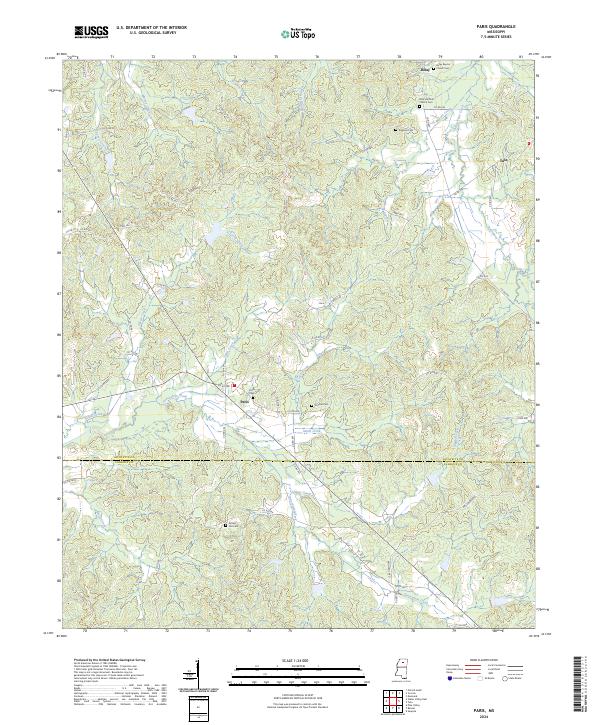 US Topo 7.5-minute map for Paris MS