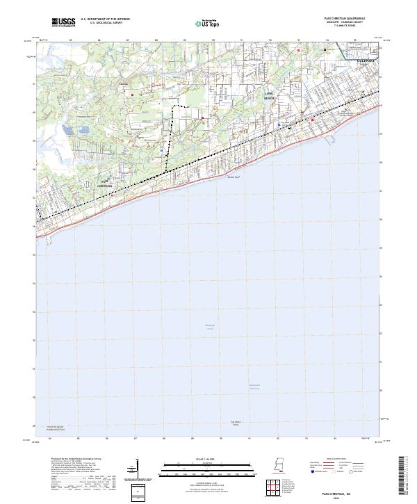 US Topo 7.5-minute map for Pass Christian MS