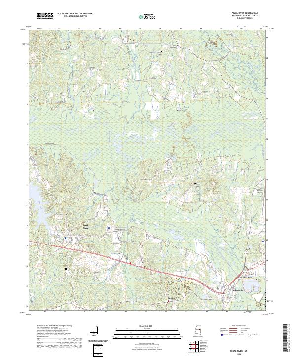 US Topo 7.5-minute map for Pearl River MS