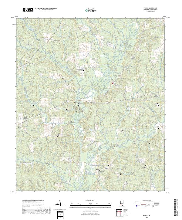 US Topo 7.5-minute map for Peoria MS