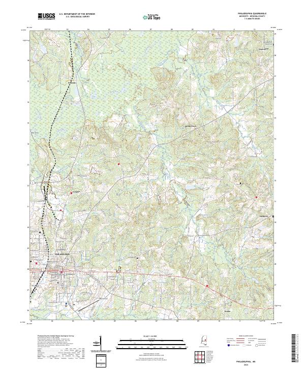 US Topo 7.5-minute map for Philadelphia MS