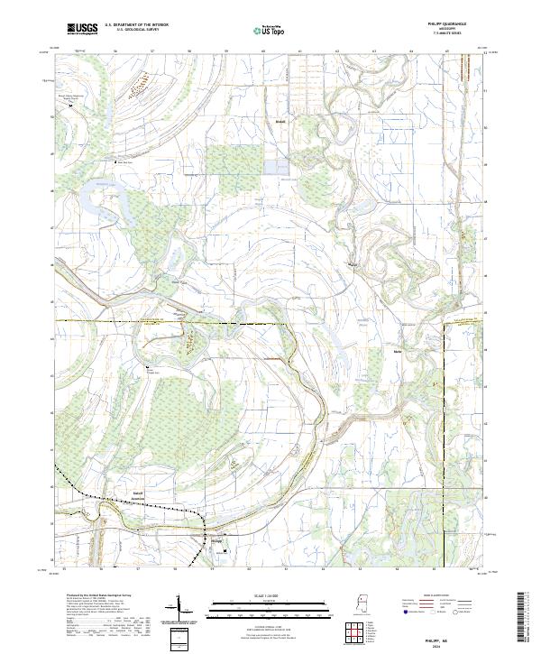 US Topo 7.5-minute map for Philipp MS