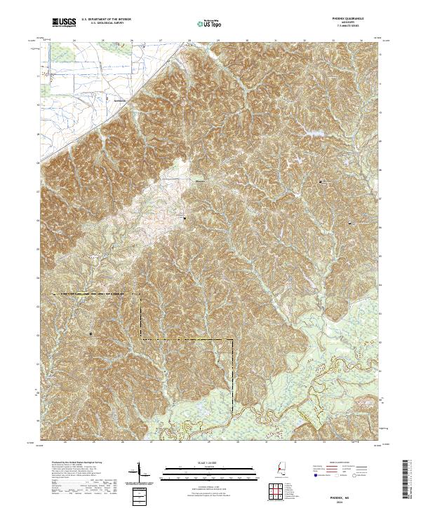 US Topo 7.5-minute map for Phoenix MS