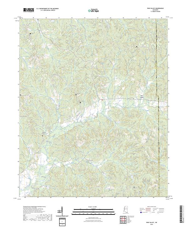 US Topo 7.5-minute map for Pine Valley MS