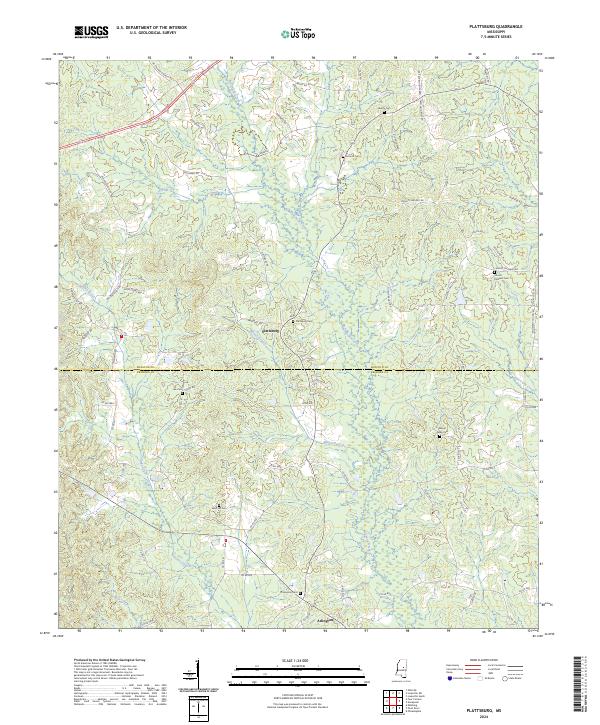 US Topo 7.5-minute map for Plattsburg MS