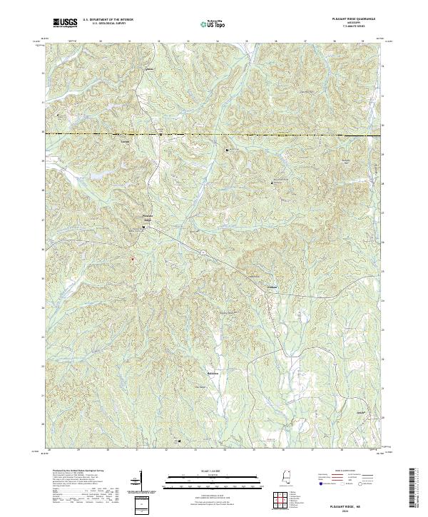 US Topo 7.5-minute map for Pleasant Ridge MS