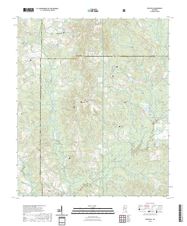 US Topo 7.5-minute map for Polkville MS