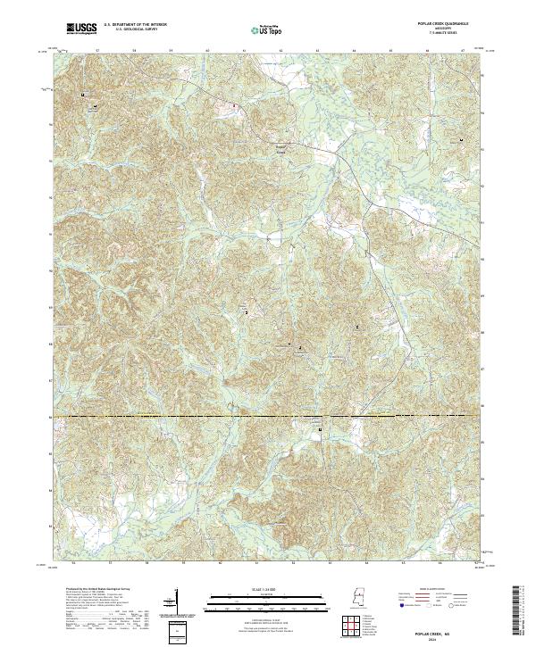 US Topo 7.5-minute map for Poplar Creek MS