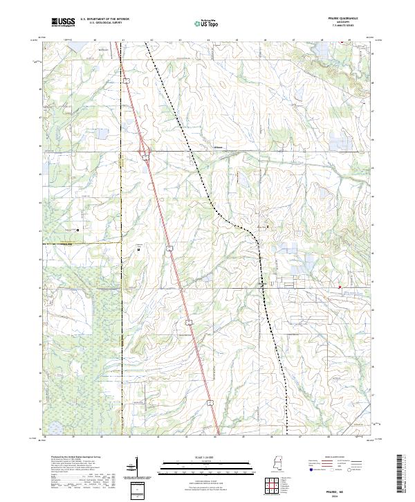 US Topo 7.5-minute map for Prairie MS