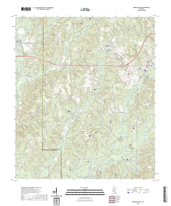 US Topo 7.5-minute map for Prentiss West MS