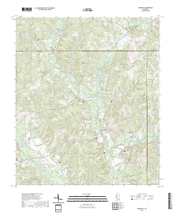 US Topo 7.5-minute map for Pricedale MS