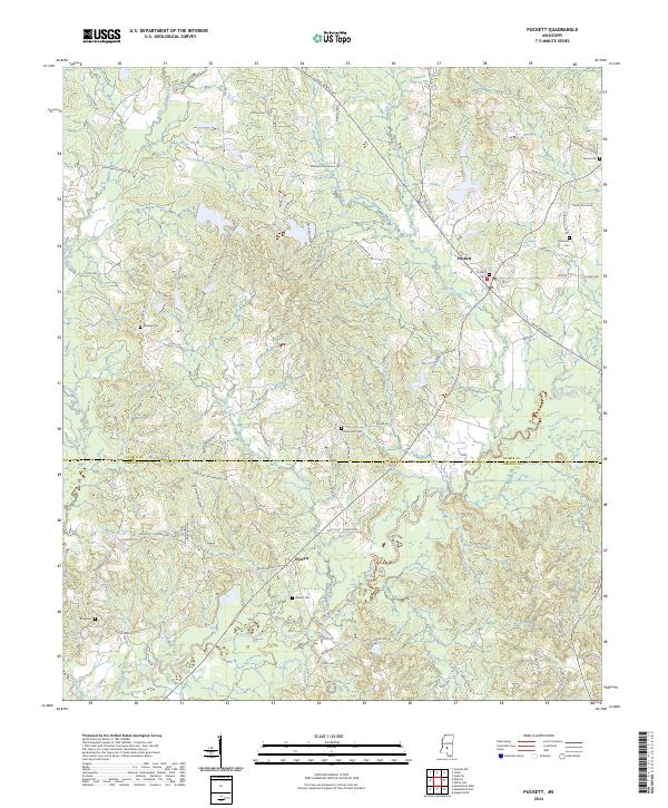 US Topo 7.5-minute map for Puckett MS