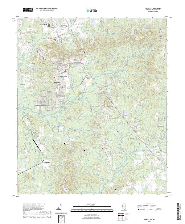 US Topo 7.5-minute map for Puckett NW MS