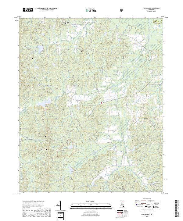 US Topo 7.5-minute map for Puskus Lake MS