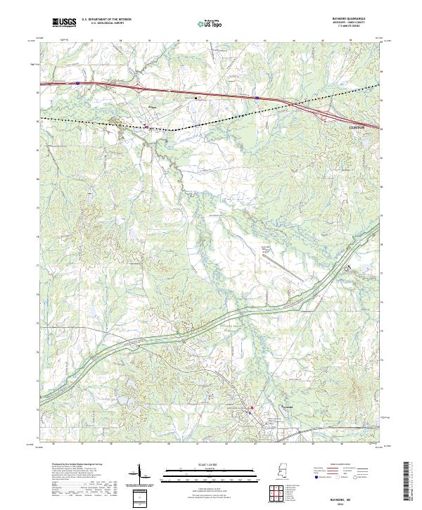US Topo 7.5-minute map for Raymond MS