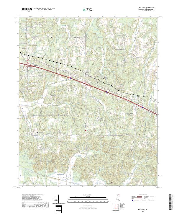 US Topo 7.5-minute map for Red Banks MS