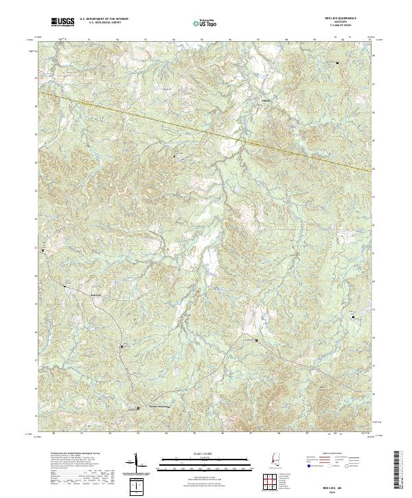 US Topo 7.5-minute map for Red Lick MS