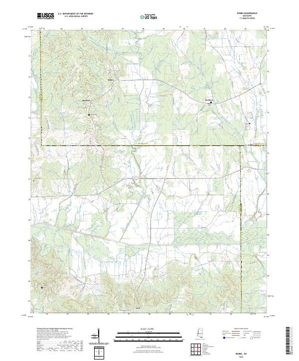 US Topo 7.5-minute map for Robbs MS