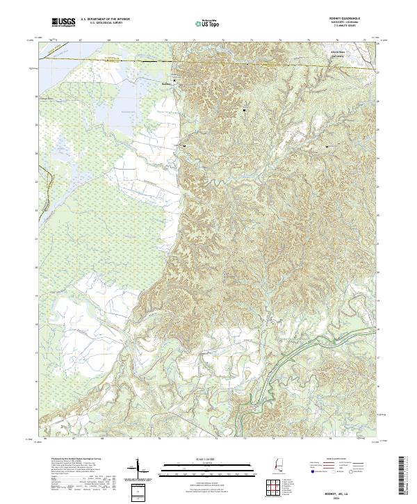 Post Code Map Rodney US Topo 7.5-minute map for Rodney MSLA – American Map Store