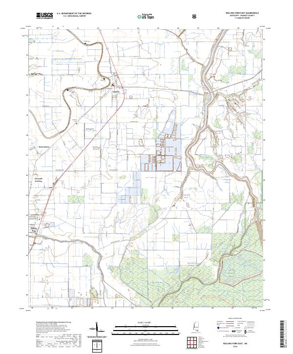 US Topo 7.5-minute map for Rolling Fork East MS