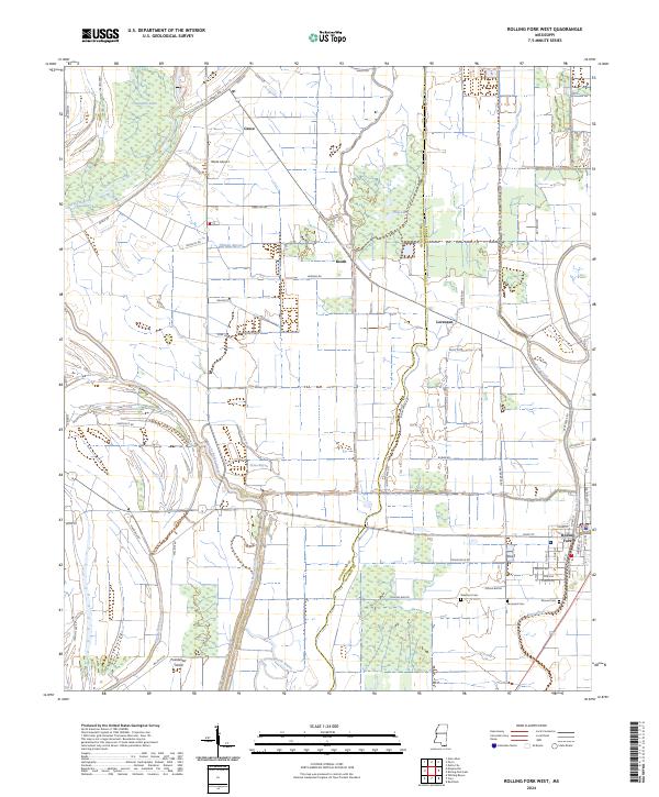 US Topo 7.5-minute map for Rolling Fork West MS