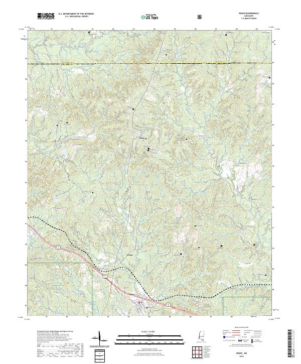 US Topo 7.5-minute map for Roxie MS