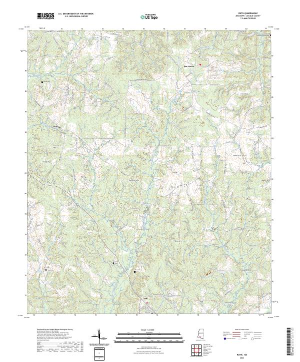 US Topo 7.5-minute map for Ruth MS
