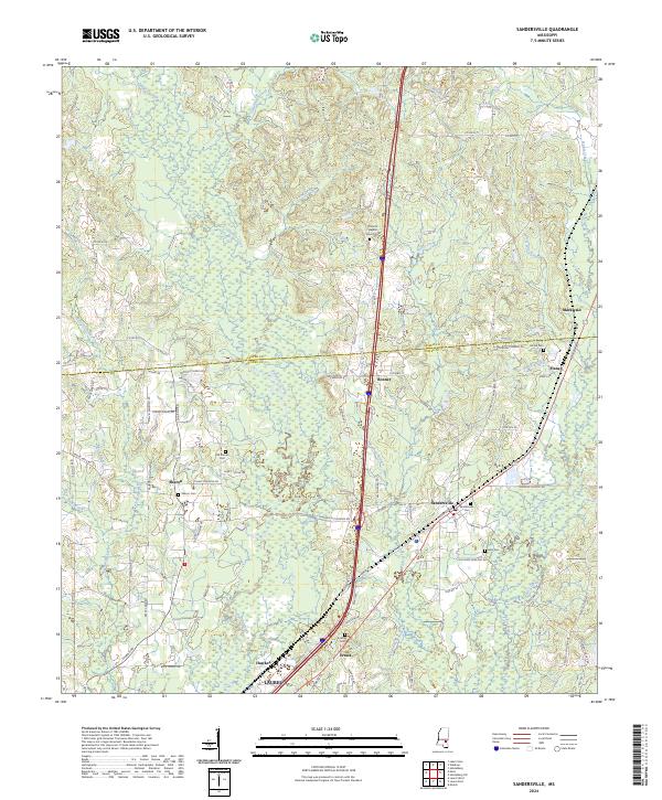 US Topo 7.5-minute map for Sandersville MS