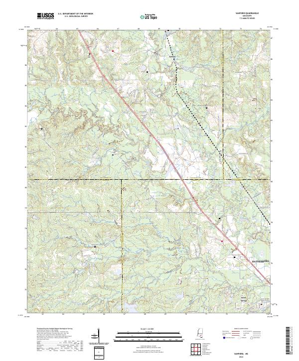 US Topo 7.5-minute map for Sanford MS