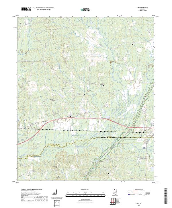 US Topo 7.5-minute map for Sapa MS