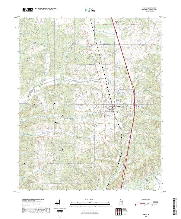US Topo 7.5-minute map for Sardis MS