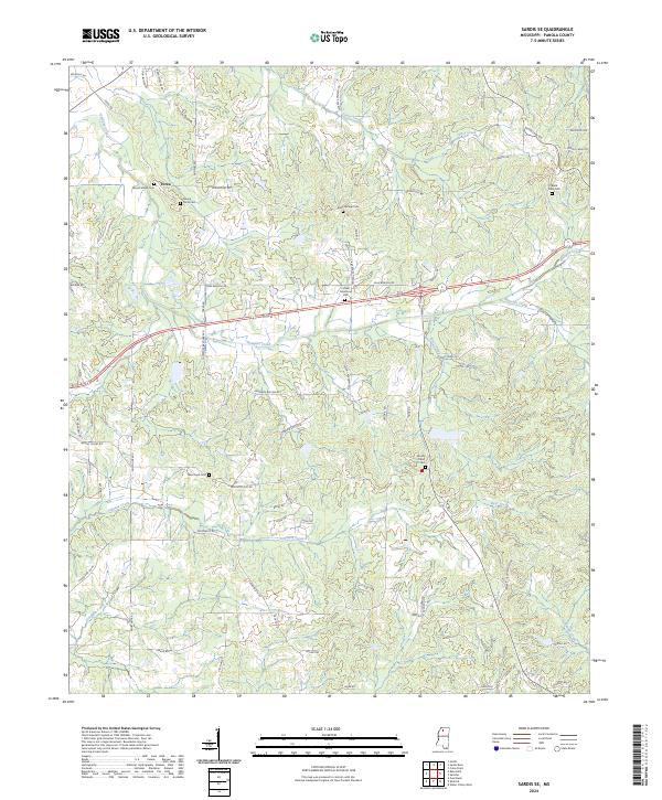 US Topo 7.5-minute map for Sardis SE MS