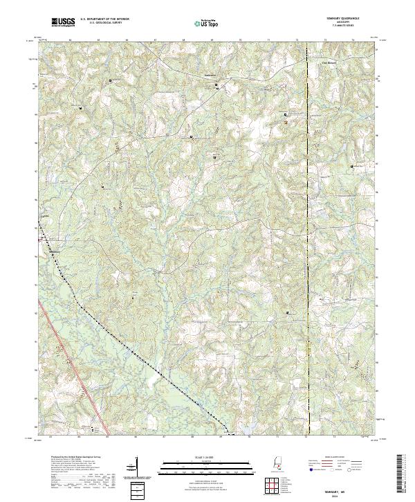 US Topo 7.5-minute map for Seminary MS